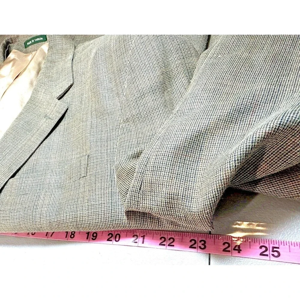 Lauren Ralph Lauren Men Blazer Sports Coat 44R Brown Window Pane Jacket Career